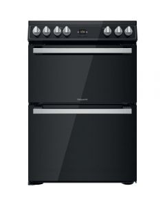 Hotpoint HDT67V9H2CB_UK 60cm Double Electric Cooker with Ceramic Hob - Black